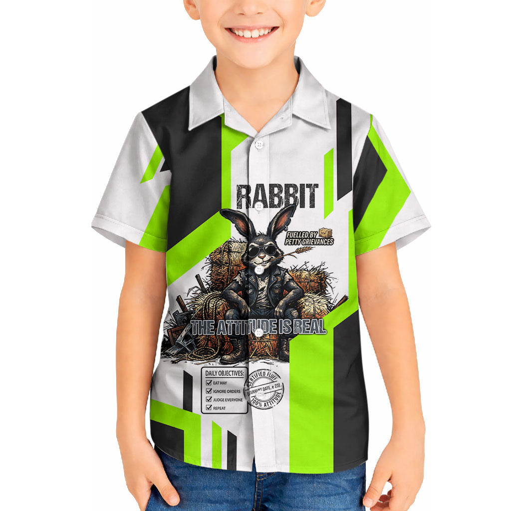 Rabbit Powered By Hay And Attitude Hawaiian Shirt Funny Sarcastic Bunny Diagram Graphic Art