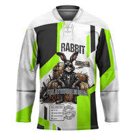 Rabbit Powered By Hay And Attitude Hockey Jersey Funny Sarcastic Bunny Diagram Graphic Art