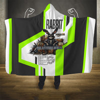 Rabbit Powered By Hay And Attitude Hooded Blanket Funny Sarcastic Bunny Diagram Graphic Art
