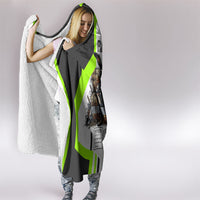 Rabbit Powered By Hay And Attitude Hooded Blanket Funny Sarcastic Bunny Diagram Graphic Art