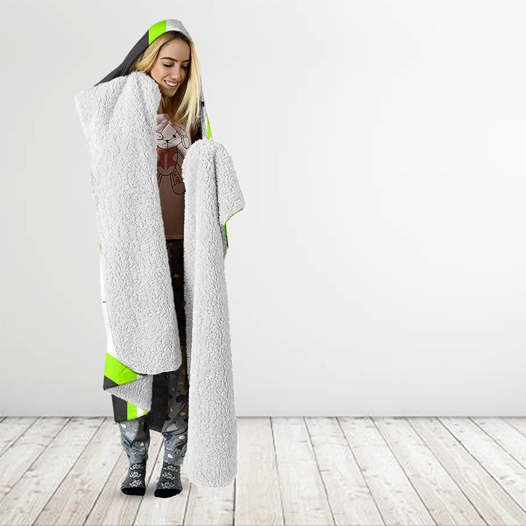 Rabbit Powered By Hay And Attitude Hooded Blanket Funny Sarcastic Bunny Diagram Graphic Art