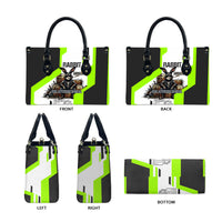 Rabbit Powered By Hay And Attitude Leather Bag Funny Sarcastic Bunny Diagram Graphic Art