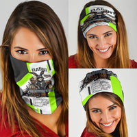 Rabbit Powered By Hay And Attitude Neck Gaiter Funny Sarcastic Bunny Diagram Graphic Art