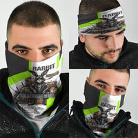 Rabbit Powered By Hay And Attitude Neck Gaiter Funny Sarcastic Bunny Diagram Graphic Art