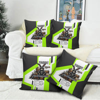 Rabbit Powered By Hay And Attitude Pillow Cover Funny Sarcastic Bunny Diagram Graphic Art