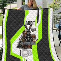 Rabbit Powered By Hay And Attitude Quilt Funny Sarcastic Bunny Diagram Graphic Art