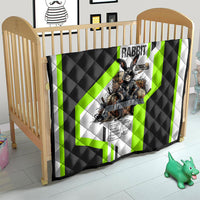 Rabbit Powered By Hay And Attitude Quilt Funny Sarcastic Bunny Diagram Graphic Art