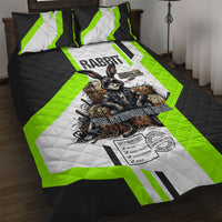 Rabbit Powered By Hay And Attitude Quilt Bed Set Funny Sarcastic Bunny Diagram Graphic Art