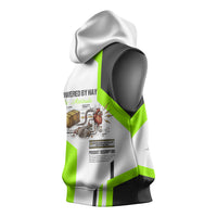 Rabbit Powered By Hay And Attitude Sleeveless Hoodie Funny Sarcastic Bunny Diagram Graphic Art