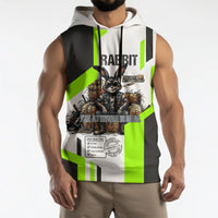 Rabbit Powered By Hay And Attitude Sleeveless Hoodie Funny Sarcastic Bunny Diagram Graphic Art