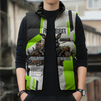 Rabbit Powered By Hay And Attitude Sleeveless Puffer Jacket Funny Sarcastic Bunny Diagram Graphic Art