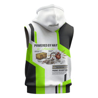 Rabbit Powered By Hay And Attitude Sleeveless Zip Hoodie Funny Sarcastic Bunny Diagram Graphic Art