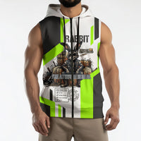 Rabbit Powered By Hay And Attitude Sleeveless Zip Hoodie Funny Sarcastic Bunny Diagram Graphic Art