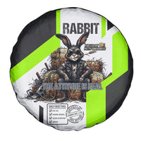Rabbit Powered By Hay And Attitude Spare Tire Cover Funny Sarcastic Bunny Diagram Graphic Art