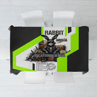 Rabbit Powered By Hay And Attitude Tablecloth Funny Sarcastic Bunny Diagram Graphic Art
