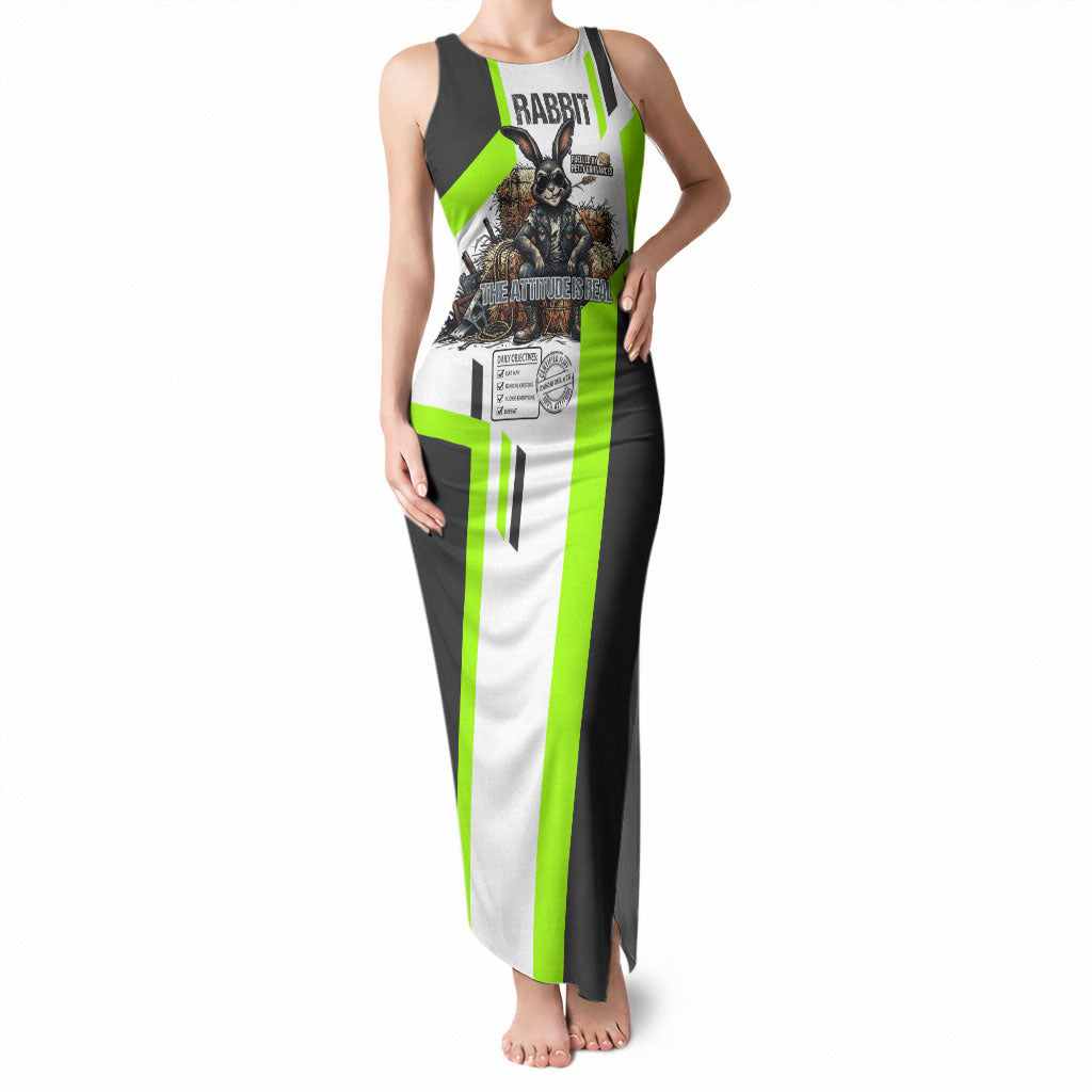 Rabbit Powered By Hay And Attitude Tank Maxi Dress Funny Sarcastic Bunny Diagram Graphic Art
