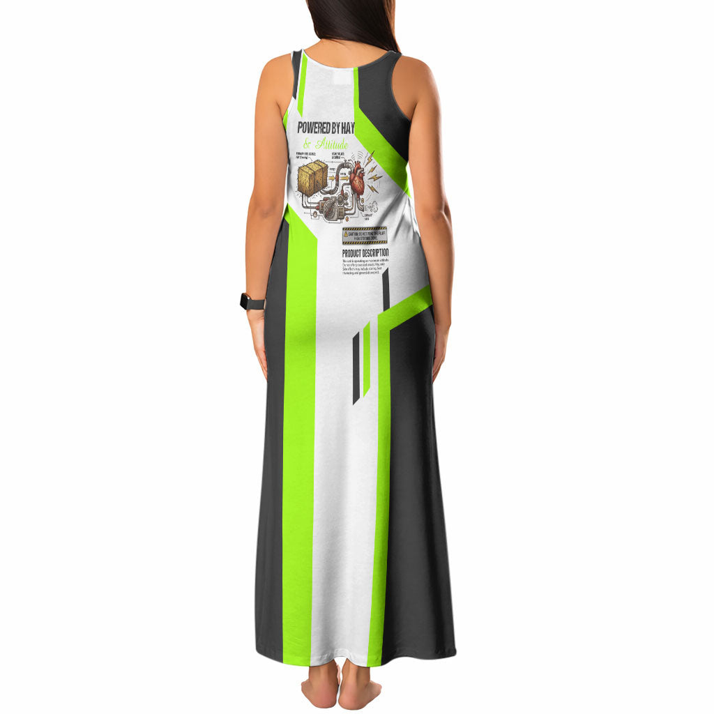 Rabbit Powered By Hay And Attitude Tank Maxi Dress Funny Sarcastic Bunny Diagram Graphic Art