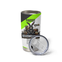Rabbit Powered By Hay And Attitude Tumbler Cup Funny Sarcastic Bunny Diagram Graphic Art