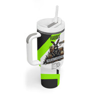Rabbit Powered By Hay And Attitude Tumbler With Handle Funny Sarcastic Bunny Diagram Graphic Art