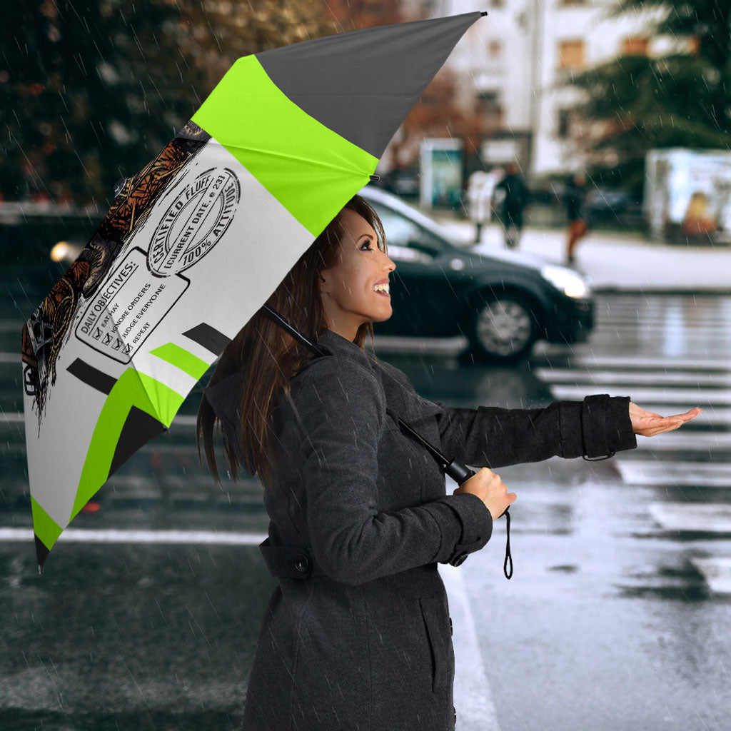 Rabbit Powered By Hay And Attitude Umbrella Funny Sarcastic Bunny Diagram Graphic Art