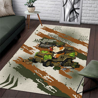 Wheek Squad Guinea Pig Area Rug Funny Military Tactical Camo Veggie Division Schematic
