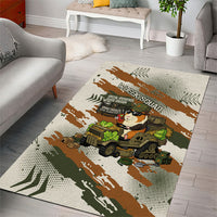 Wheek Squad Guinea Pig Area Rug Funny Military Tactical Camo Veggie Division Schematic