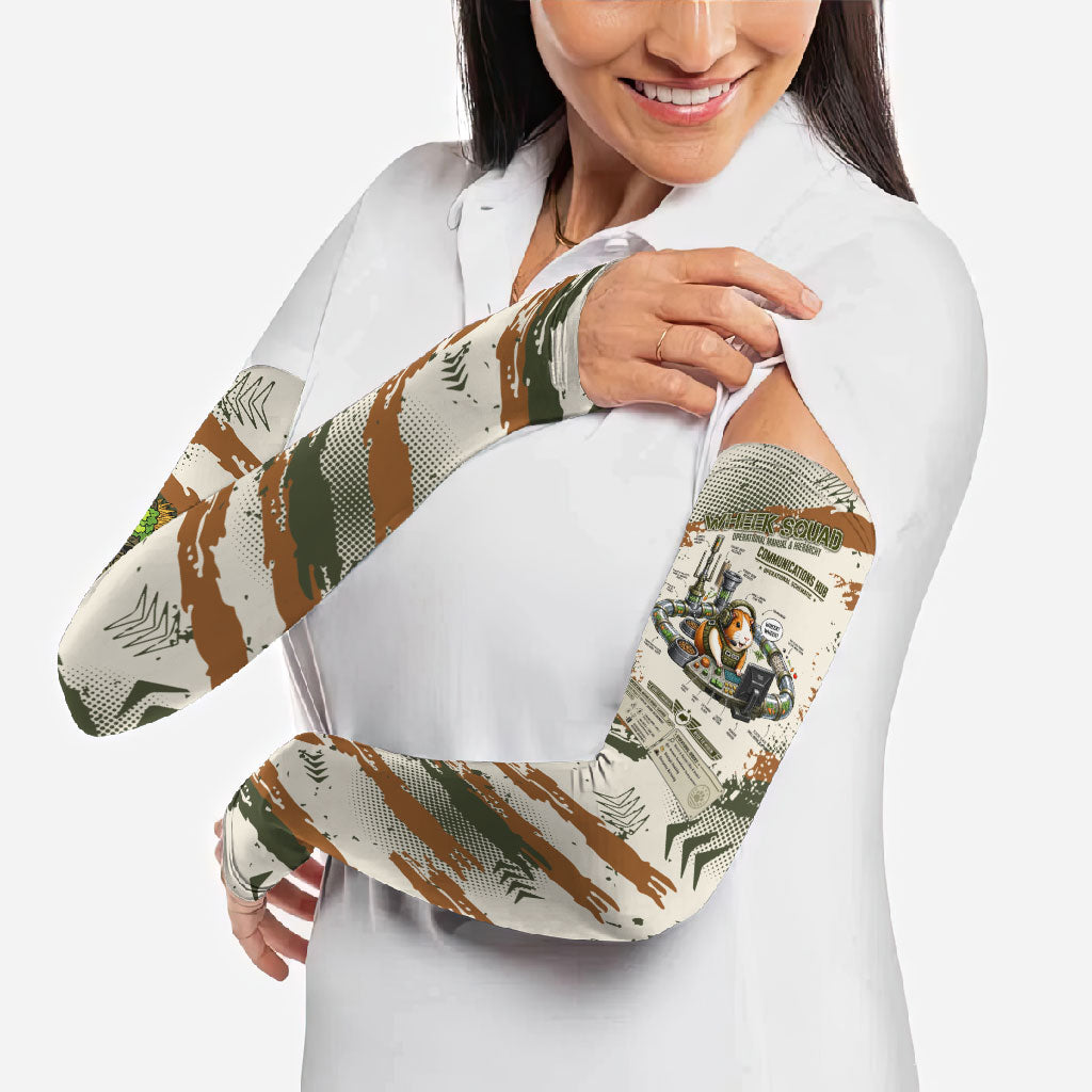 Wheek Squad Guinea Pig Arm Sleeves Funny Military Tactical Camo Veggie Division Schematic