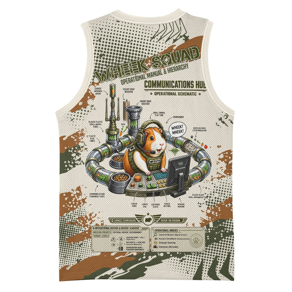 Wheek Squad Guinea Pig Basketball Jersey Funny Military Tactical Camo Veggie Division Schematic