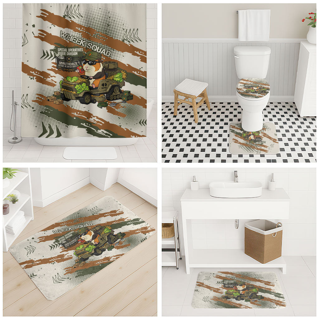 Wheek Squad Guinea Pig Bathroom Set Funny Military Tactical Camo Veggie Division Schematic