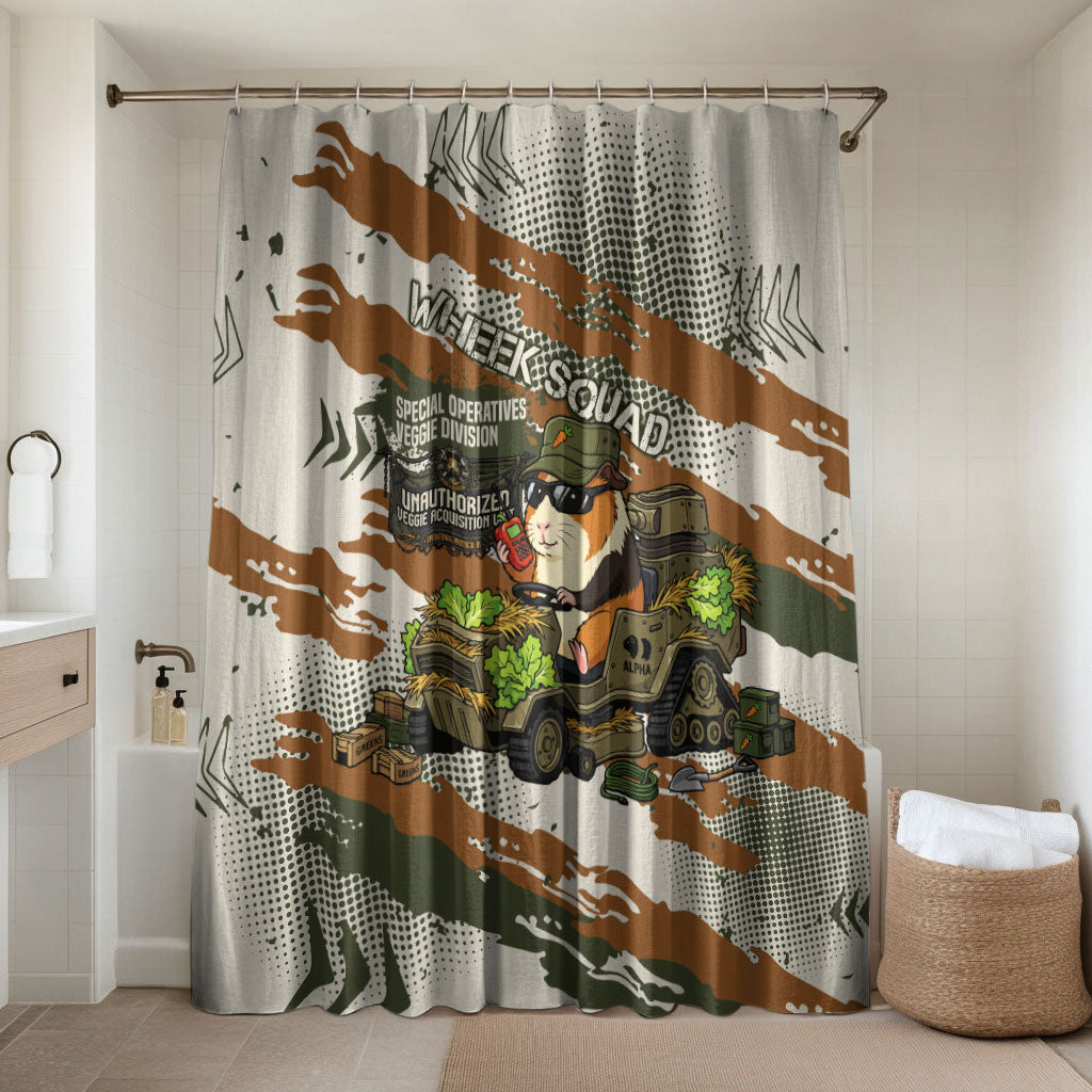 Wheek Squad Guinea Pig Bathroom Set Funny Military Tactical Camo Veggie Division Schematic