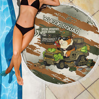 Wheek Squad Guinea Pig Beach Blanket Funny Military Tactical Camo Veggie Division Schematic