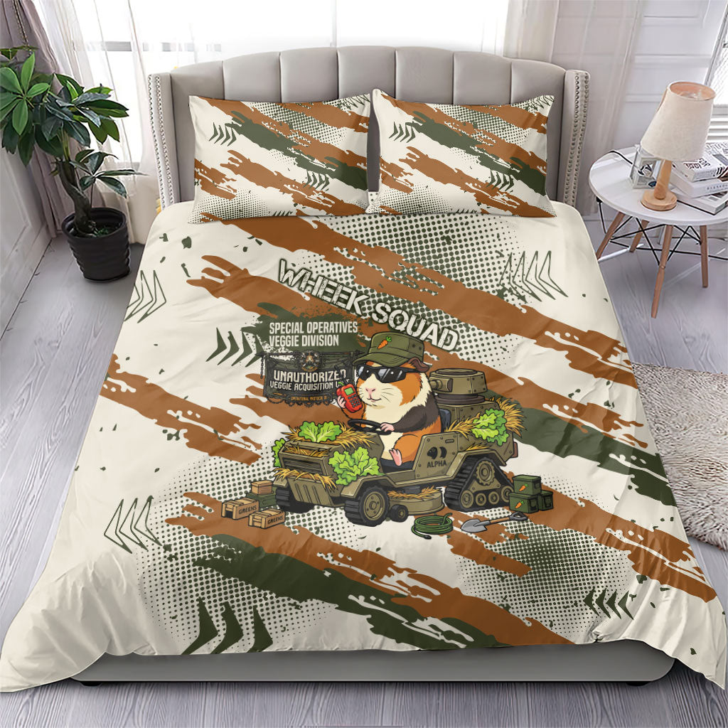 Wheek Squad Guinea Pig Bedding Set Funny Military Tactical Camo Veggie Division Schematic