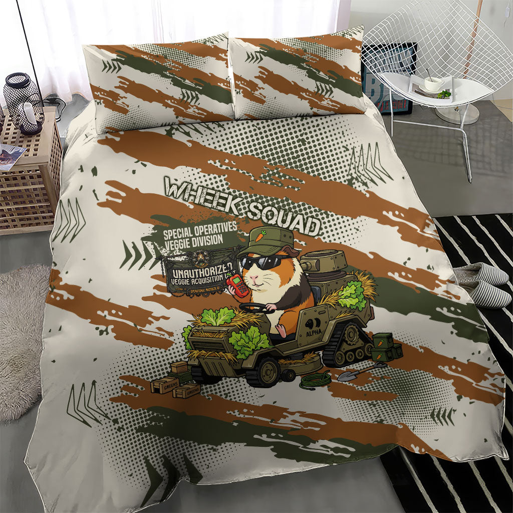 Wheek Squad Guinea Pig Bedding Set Funny Military Tactical Camo Veggie Division Schematic