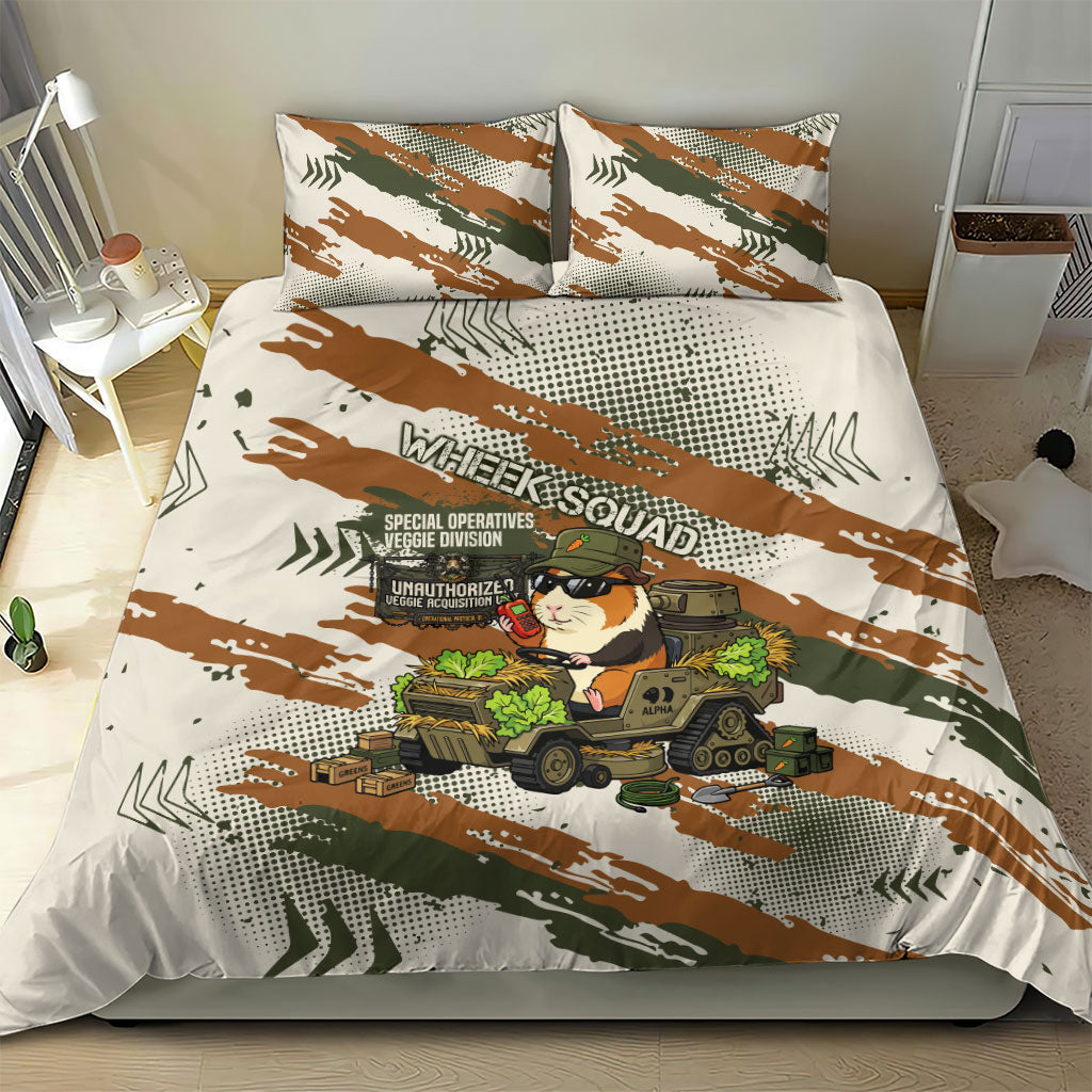 Wheek Squad Guinea Pig Bedding Set Funny Military Tactical Camo Veggie Division Schematic