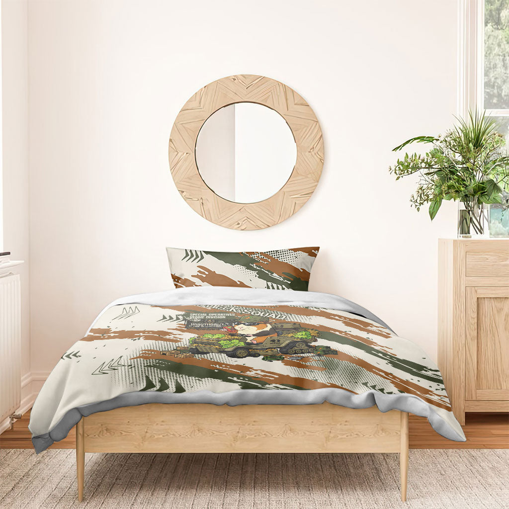Wheek Squad Guinea Pig Bedding Set Funny Military Tactical Camo Veggie Division Schematic
