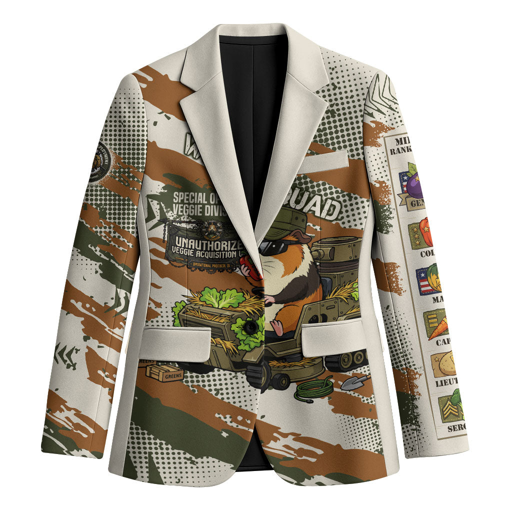 Wheek Squad Guinea Pig Blazer Funny Military Tactical Camo Veggie Division Schematic