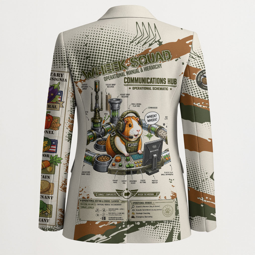 Wheek Squad Guinea Pig Blazer Funny Military Tactical Camo Veggie Division Schematic