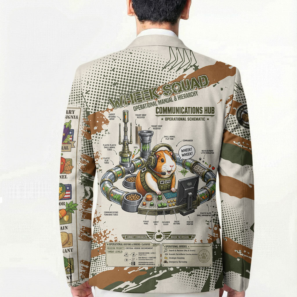 Wheek Squad Guinea Pig Blazer Funny Military Tactical Camo Veggie Division Schematic