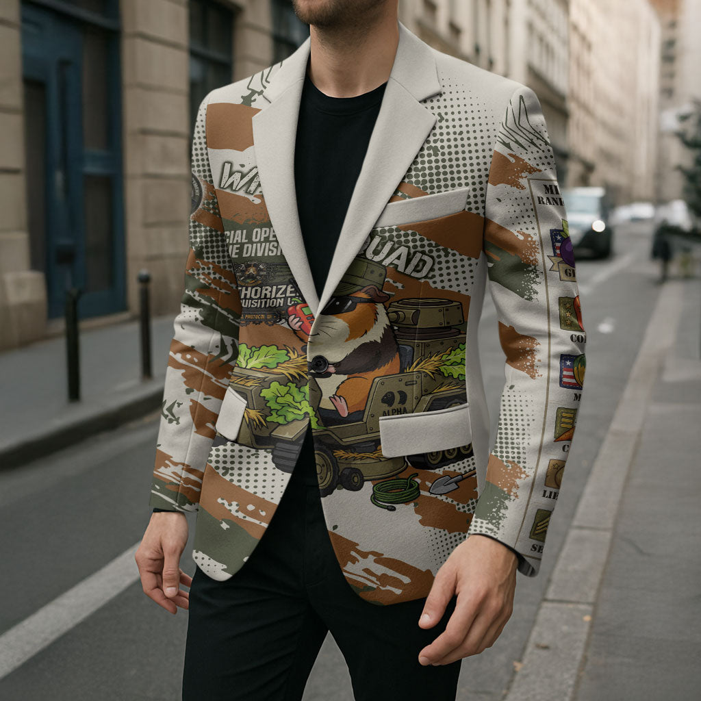 Wheek Squad Guinea Pig Blazer Funny Military Tactical Camo Veggie Division Schematic