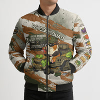Wheek Squad Guinea Pig Bomber Puffer Jacket Funny Military Tactical Camo Veggie Division Schematic