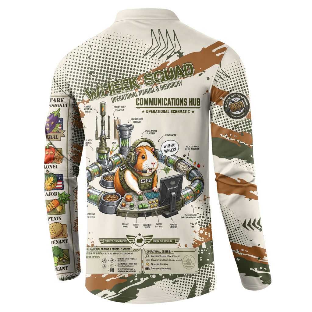 Wheek Squad Guinea Pig Button Sweatshirt Funny Military Tactical Camo Veggie Division Schematic