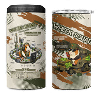 Wheek Squad Guinea Pig 4 in 1 Can Cooler Tumbler Funny Military Tactical Camo Veggie Division Schematic