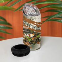 Wheek Squad Guinea Pig 4 in 1 Can Cooler Tumbler Funny Military Tactical Camo Veggie Division Schematic