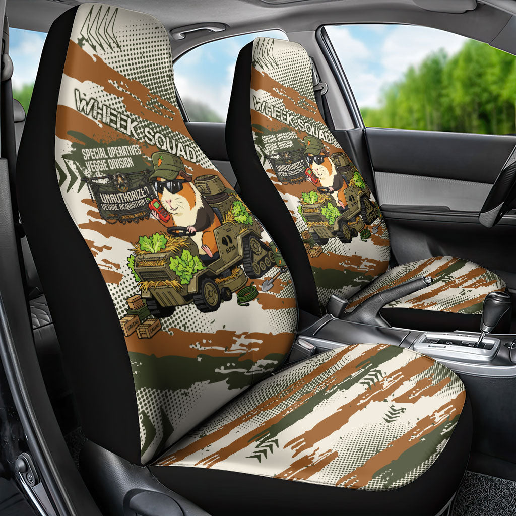 Wheek Squad Guinea Pig Car Seat Cover Funny Military Tactical Camo Veggie Division Schematic
