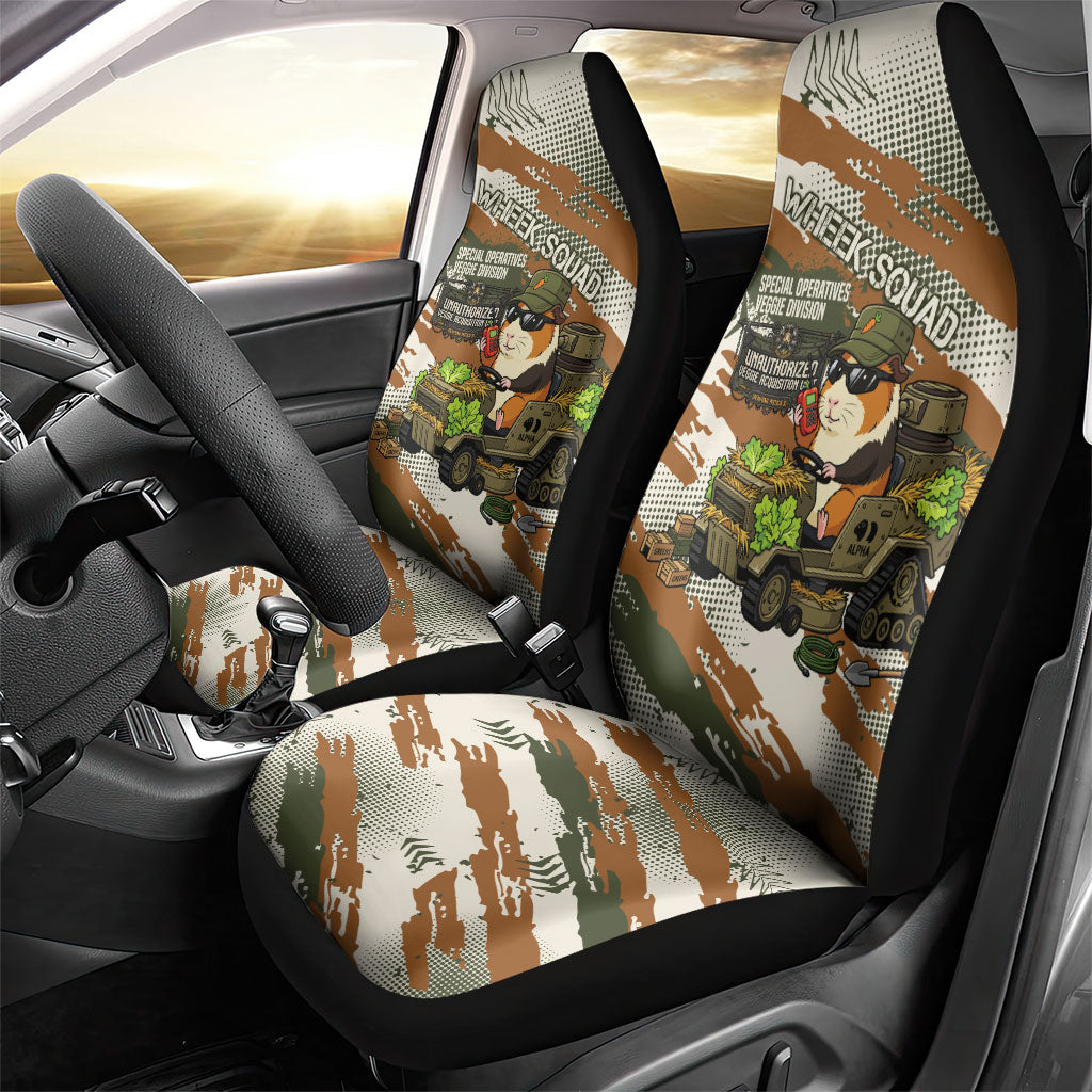 Wheek Squad Guinea Pig Car Seat Cover Funny Military Tactical Camo Veggie Division Schematic