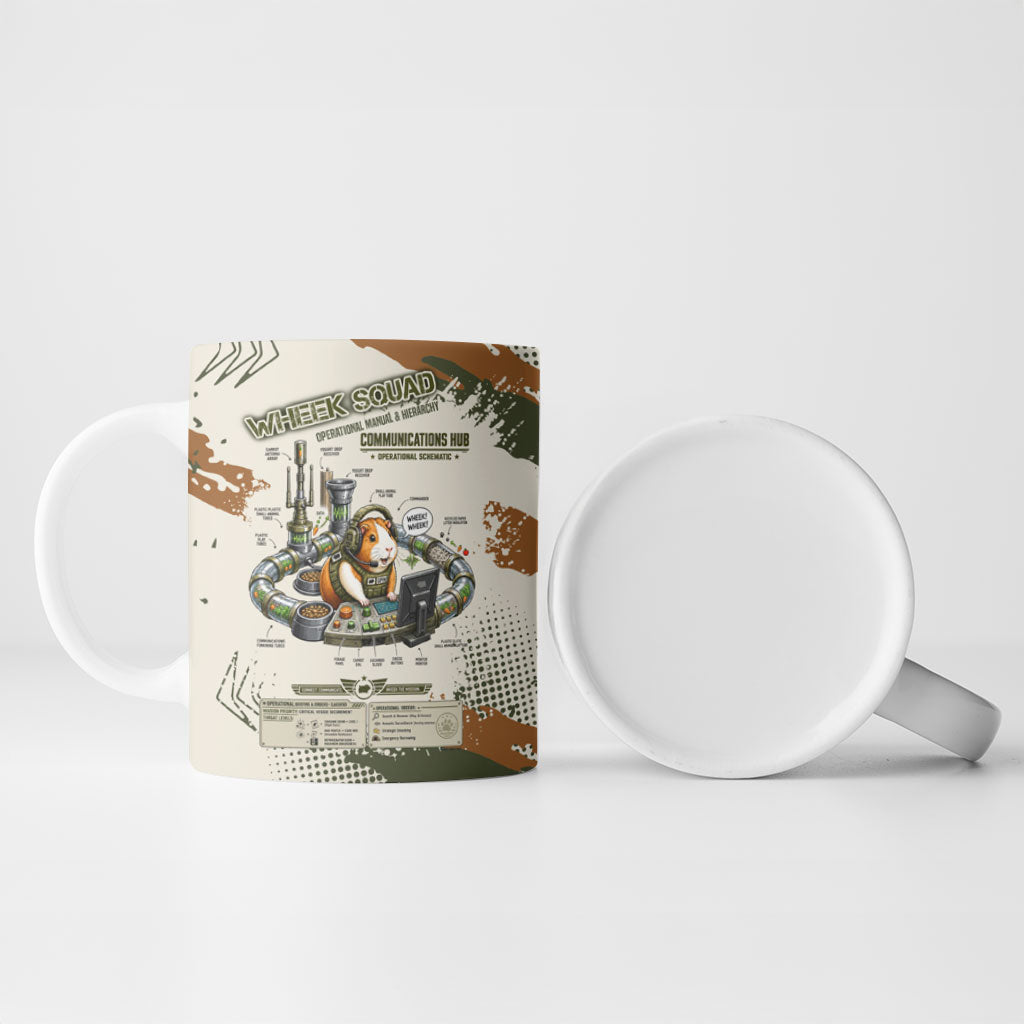 Wheek Squad Guinea Pig Ceramic Mug Funny Military Tactical Camo Veggie Division Schematic