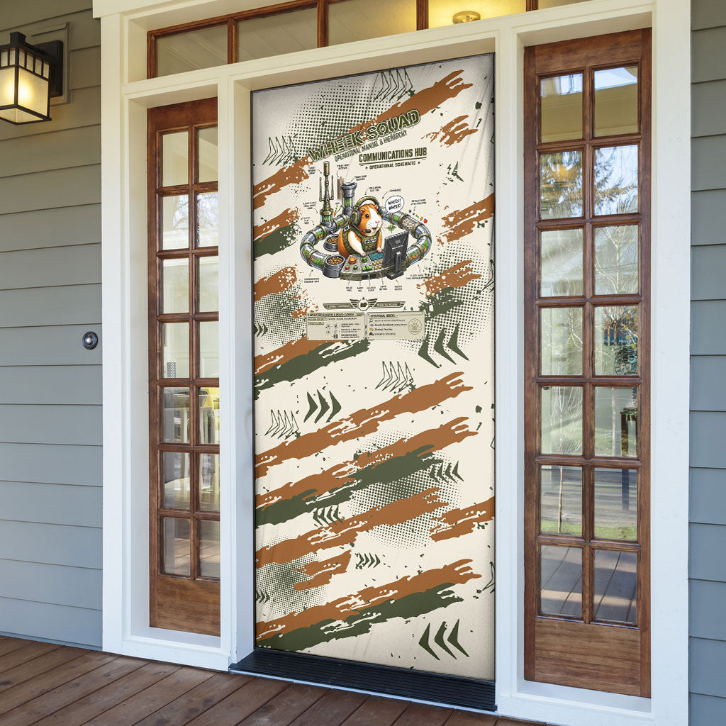 Wheek Squad Guinea Pig Door Cover Funny Military Tactical Camo Veggie Division Schematic