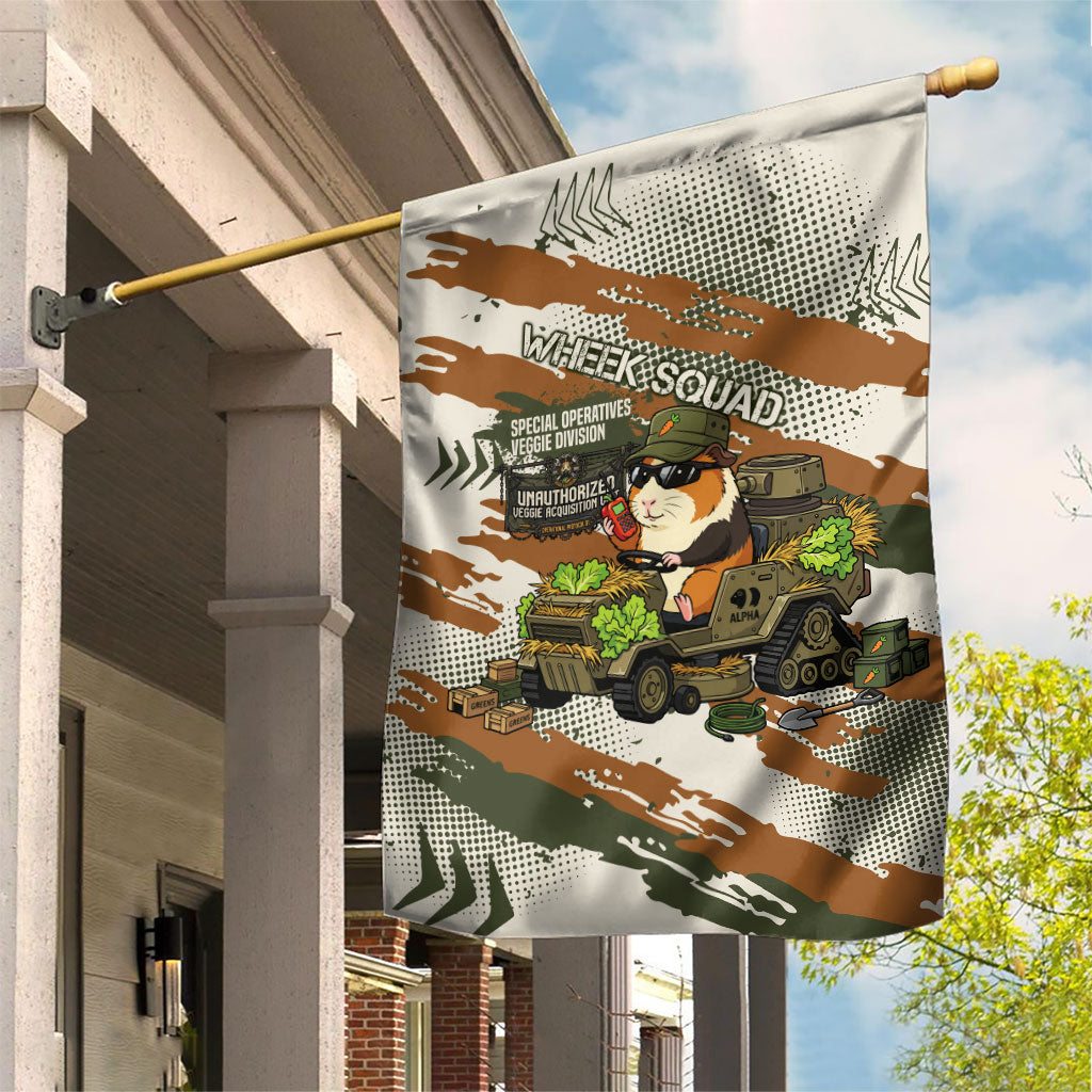 Wheek Squad Guinea Pig Garden Flag Funny Military Tactical Camo Veggie Division Schematic