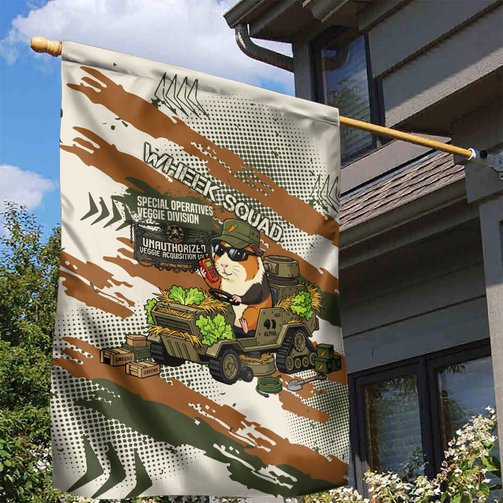 Wheek Squad Guinea Pig Garden Flag Funny Military Tactical Camo Veggie Division Schematic
