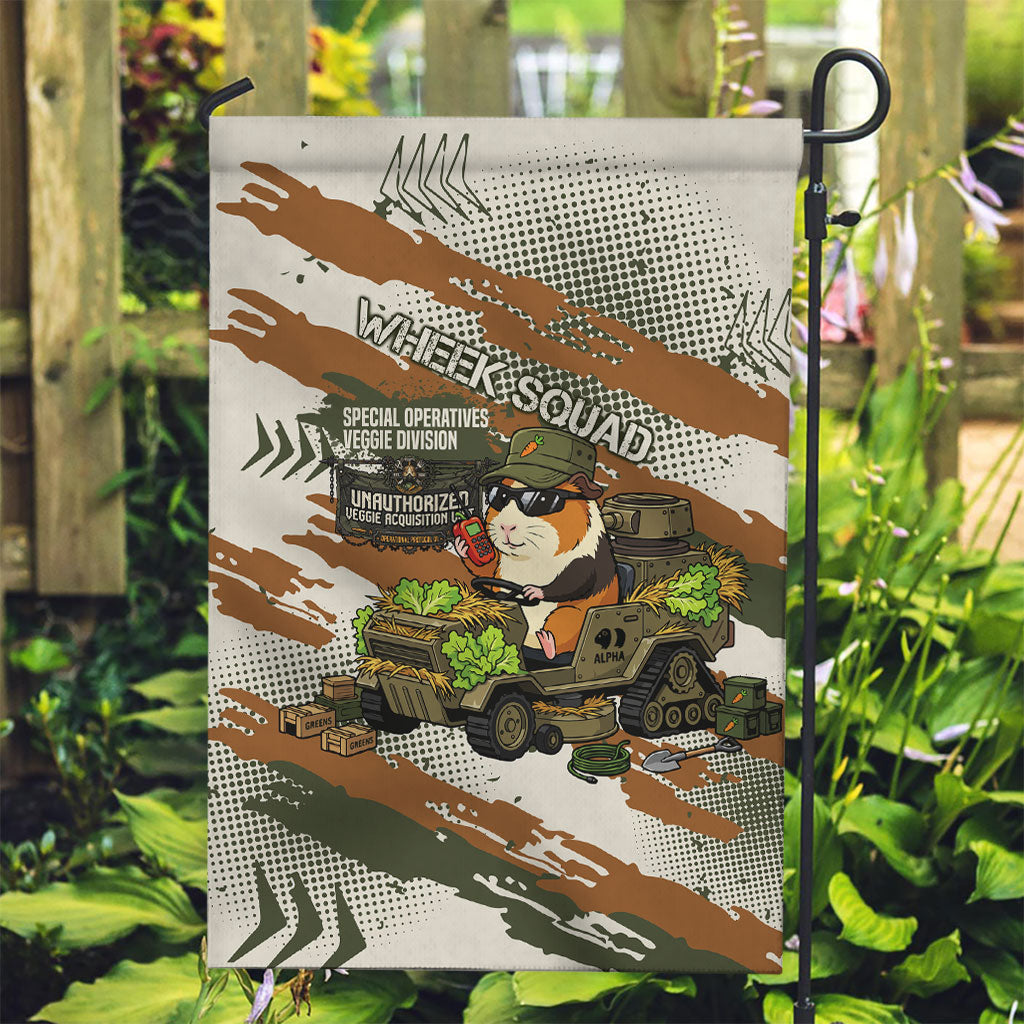 Wheek Squad Guinea Pig Garden Flag Funny Military Tactical Camo Veggie Division Schematic